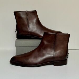 John Varvatos Men’s Dark Brown Back Zip Leather Boots Size 9